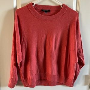 Ann Taylor Coral Pink Rayon/Wool super soft crew neck sweater